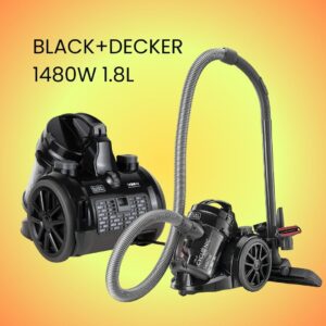 BLACK+DECKER 1480W 1.8L Corded Vacuum Cleaner 18KPa Suction Power